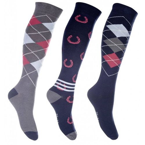 HKM Cardiff Socks - Pack of 3 (VERY POPULAR) - 4  Colours to Choose From