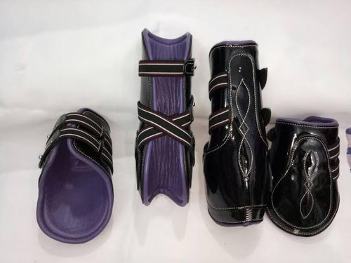 Pinnacle Tendon & Fetlock Boot Set - Black & Purple