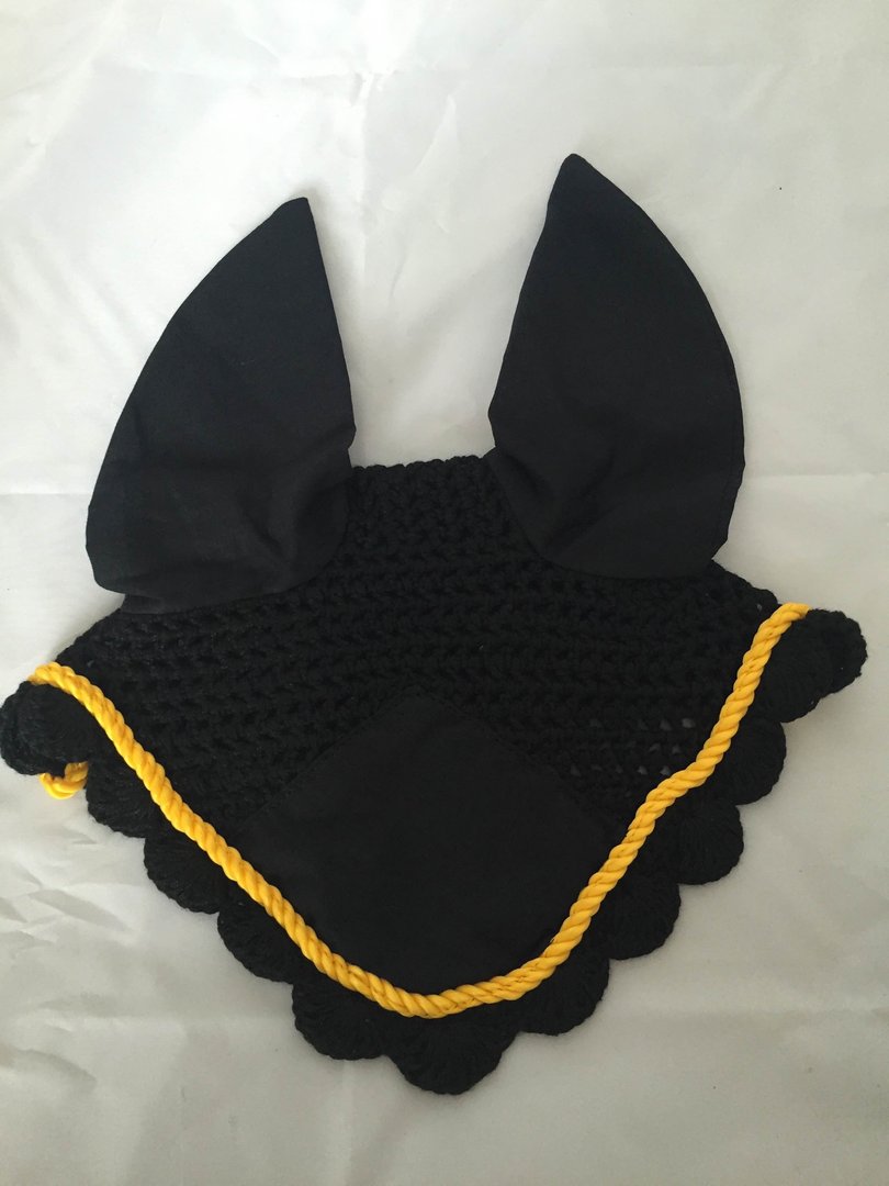 Pinnacle Fly Veil - Black with Yellow Rope Trim