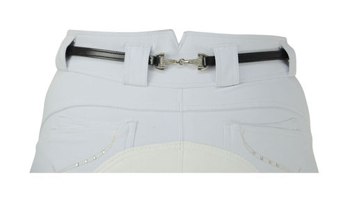 Hy Elegant Diamante Snaffle Bit Belt - Black Leather - 80cm