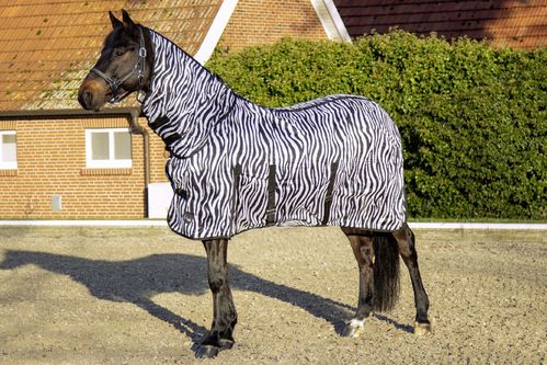 HKM Zebra Fly Rug With Neck and Belly Flap