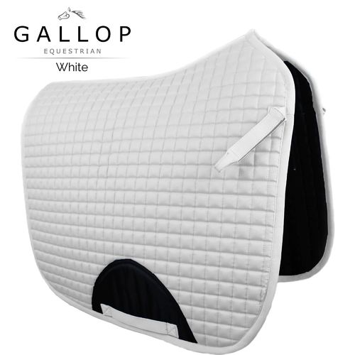 Gallop Prestige Dressage Saddle Pad - White - TEMPORARILY OUT OF STOCK
