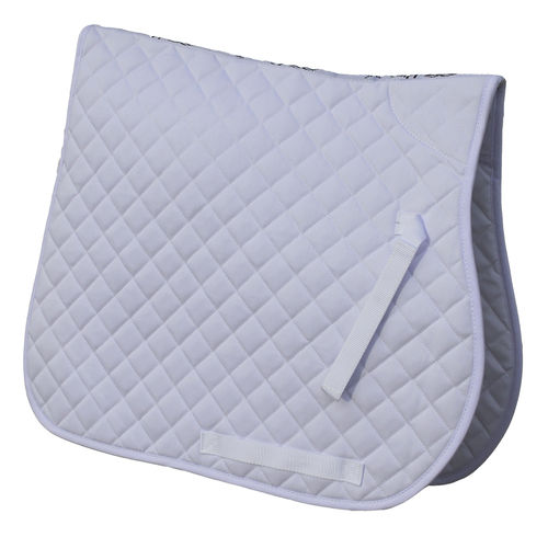 Rhinegold Quilted Cotton Saddle Pad - White - AWAITING NEW STOCK