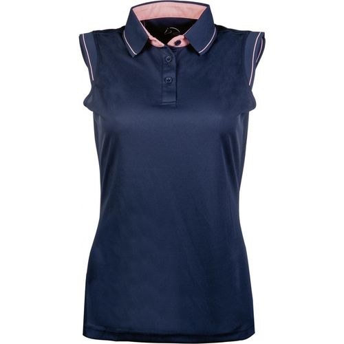 HKM Classico Sleeveless Polo Top - Navy/Pink