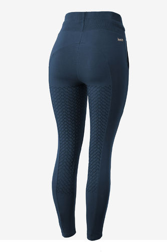 Horze Remy Organic Cotton Riding Tights with full silicone seat - Dark Blue