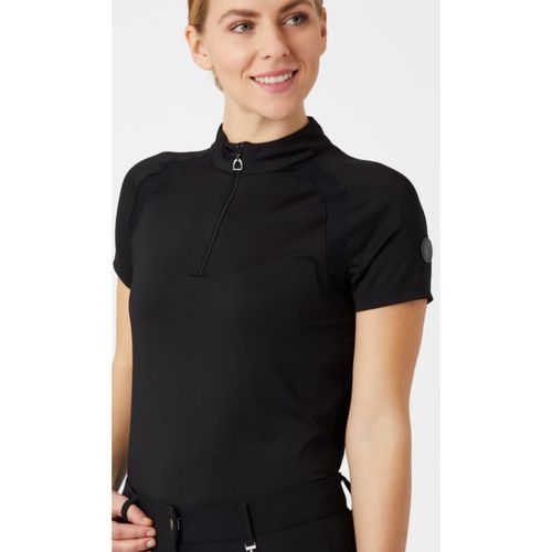 Horze Mia Short Sleeve Training Shirt with Mesh Panels - Black