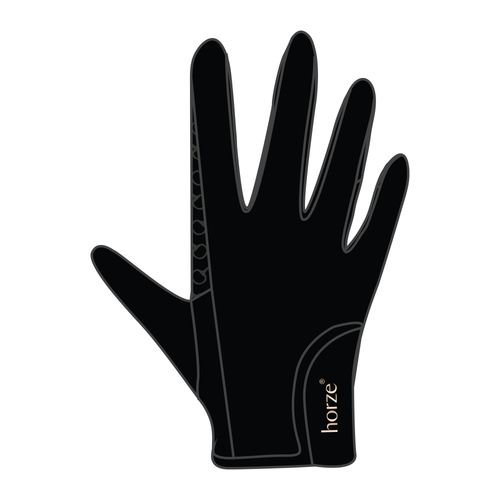 Horze Lianna Gloves with Silicone Palm - Black Size Medium